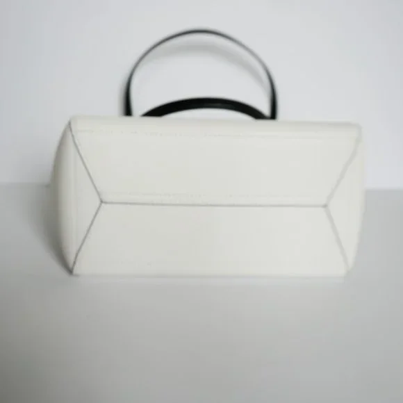 Michael Kors Kimberly Small Bonded Tote Leather Bag White Back - Picture 9 of 10
